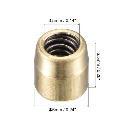 Harfington Brass Push Button Grease Oil Cup 6x6mm Ball Oiler for Lubrication System 10Pcs