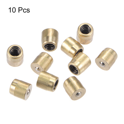Harfington Brass Push Button Grease Oil Cup 6x6mm Ball Oiler for Lubrication System 10Pcs