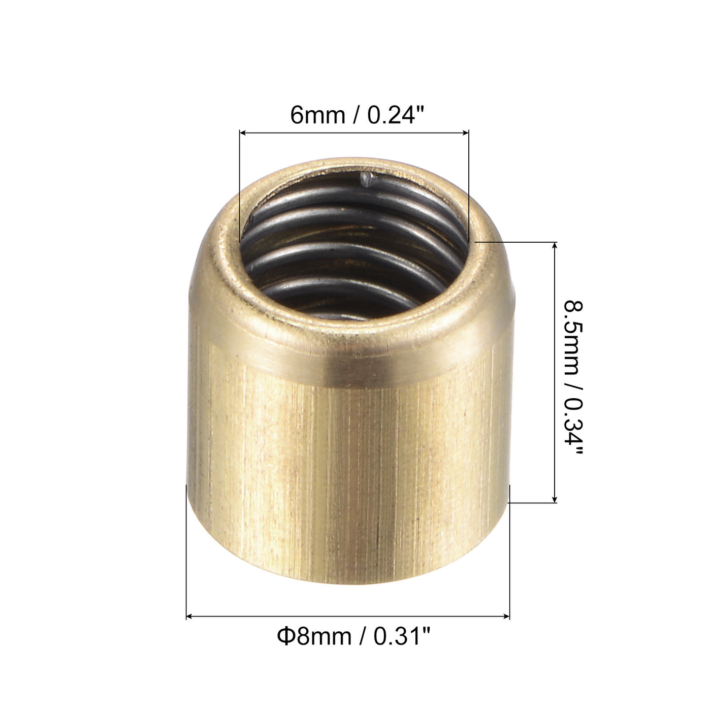 Harfington Brass Push Button Grease Oil Cup 8x8mm Ball Oiler for Lubrication System 20Pcs