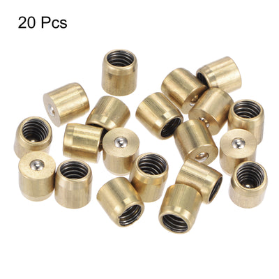 Harfington Brass Push Button Grease Oil Cup 8x8mm Ball Oiler for Lubrication System 20Pcs