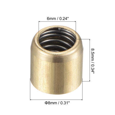 Harfington Brass Push Button Grease Oil Cup 8x8mm Ball Oiler for Lubrication System 10Pcs