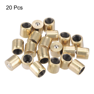 Harfington Brass Push Button Grease Oil Cup 10x10mm Ball Oiler for Lubrication System 20Pcs