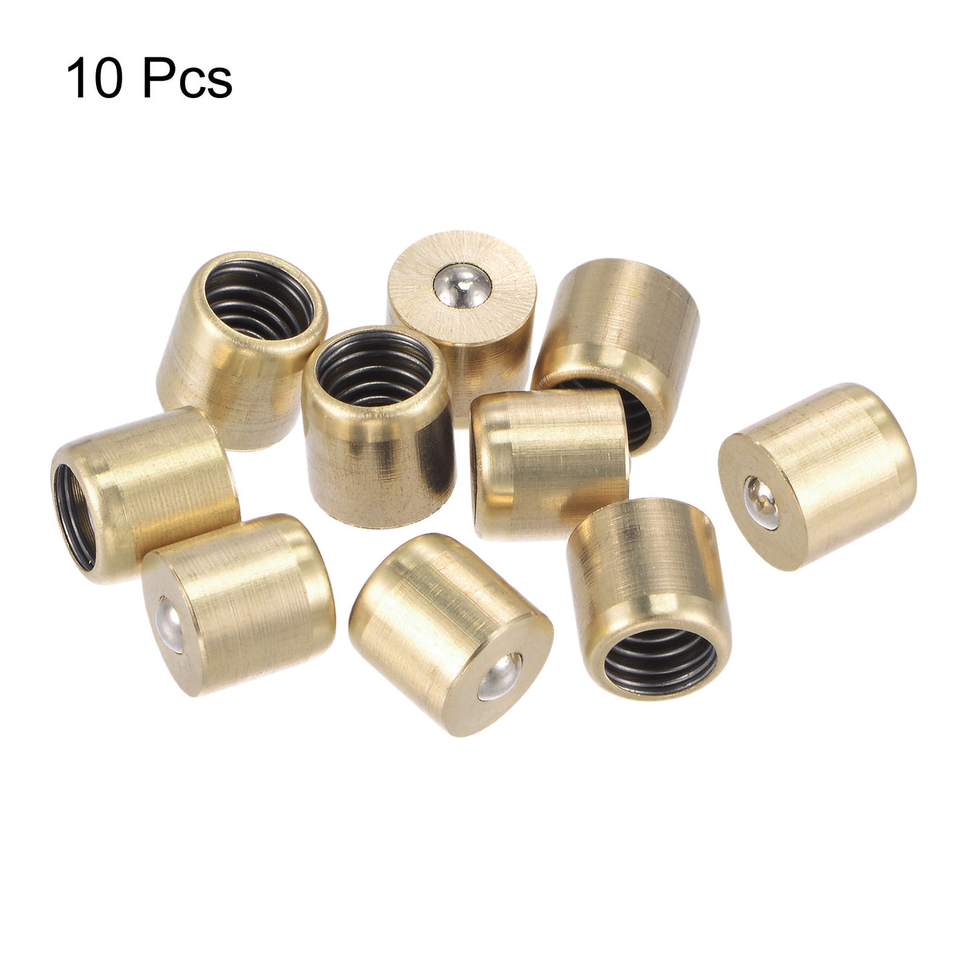 Harfington Brass Push Button Grease Oil Cup 10x10mm Ball Oiler for Lubrication System 10Pcs