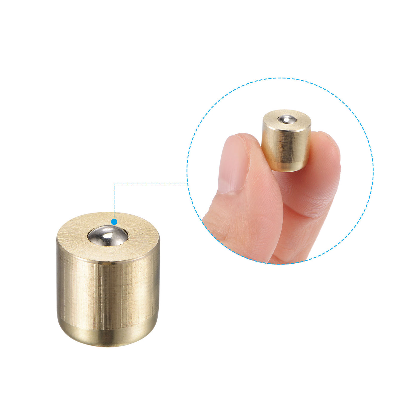 Harfington Brass Push Button Grease Oil Cup 10x10mm Ball Oiler for Lubrication System 10Pcs