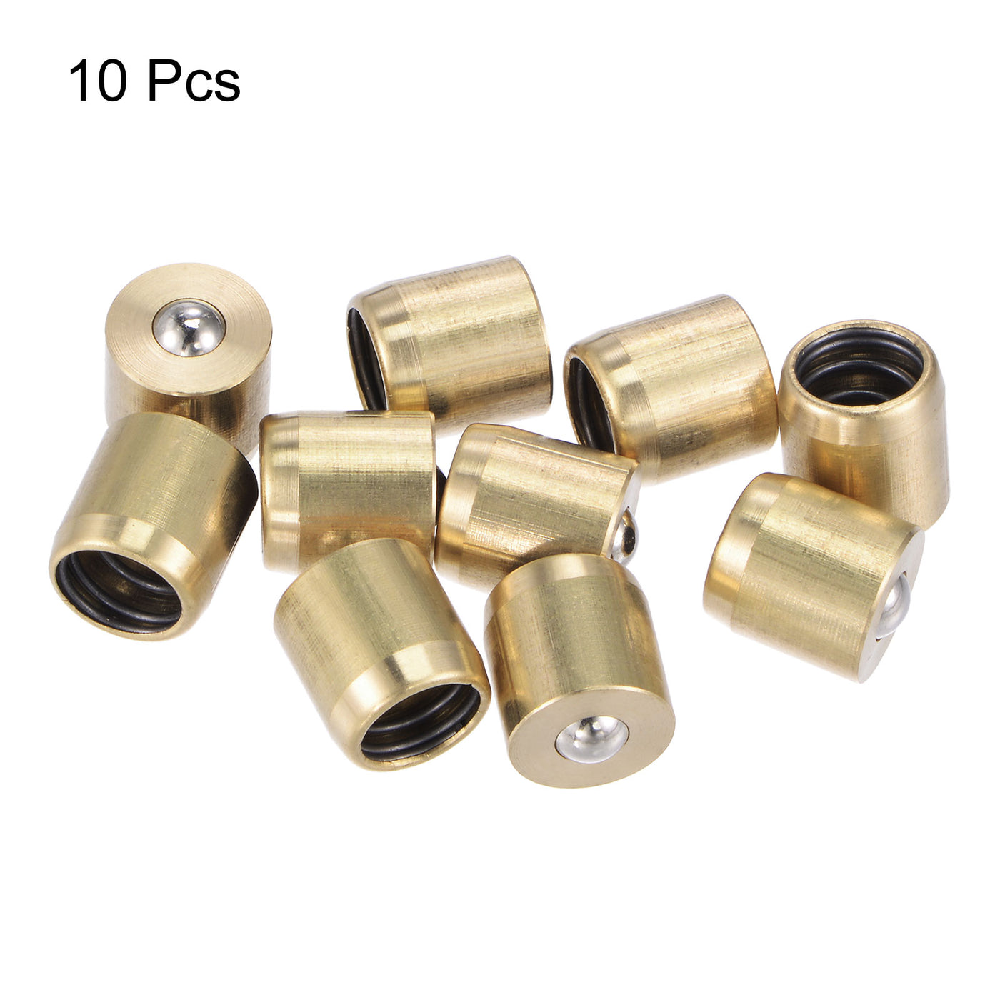 Harfington Brass Push Button Grease Oil Cup 14x14mm Ball Oiler for Lubrication System 10Pcs