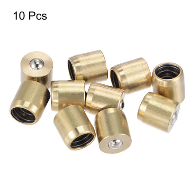 Harfington Brass Push Button Grease Oil Cup 14x14mm Ball Oiler for Lubrication System 10Pcs