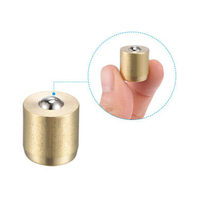 Harfington Brass Push Button Grease Oil Cup 14x14mm Ball Oiler for Lubrication System 10Pcs