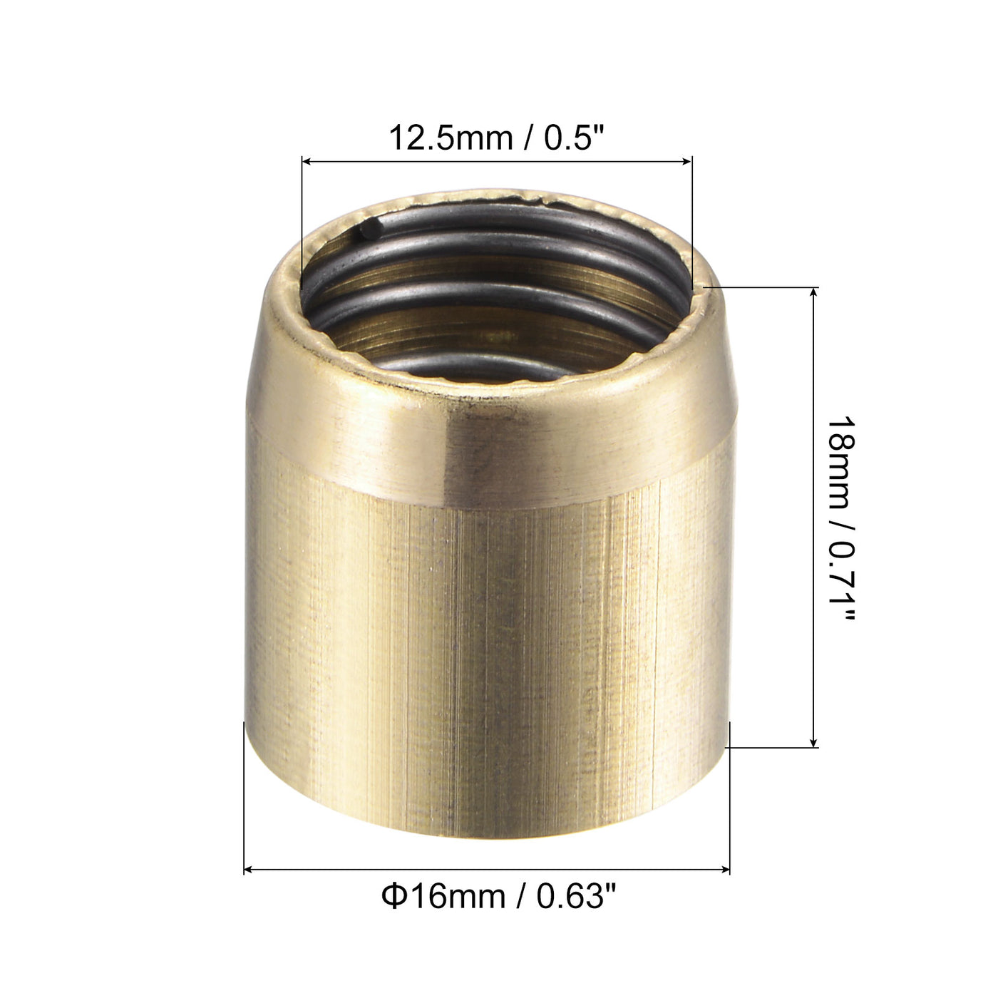 Harfington Brass Push Button Grease Oil Cup 16x16mm Ball Oiler for Lubrication System 5Pcs