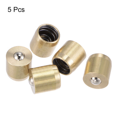 Harfington Brass Push Button Grease Oil Cup 16x16mm Ball Oiler for Lubrication System 5Pcs