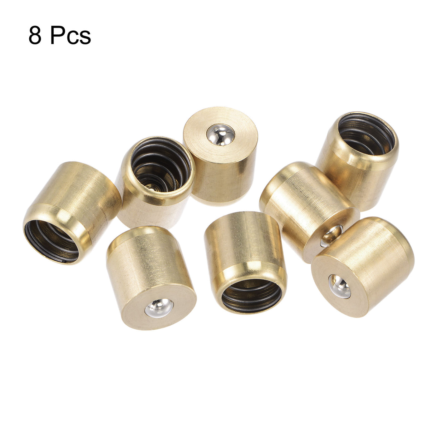 Harfington Brass Push Button Grease Oil Cup 25x25mm Ball Oiler for Lubrication System 8Pcs
