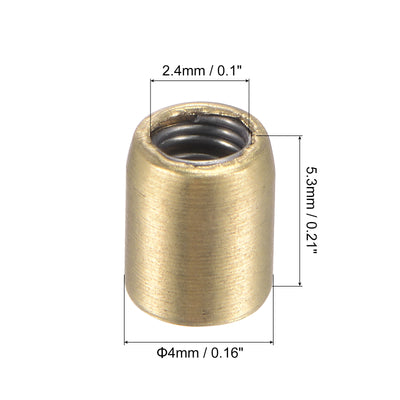 Harfington Brass Push Button Grease Oil Cup 4x5mm Ball Oiler for Lubrication System 10Pcs