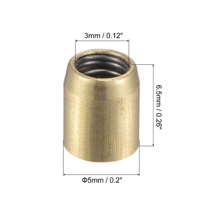 Harfington Brass Push Button Grease Oil Cup 5x6mm Ball Oiler for Lubrication System 10Pcs