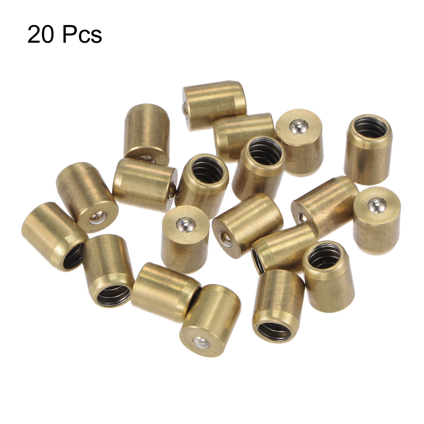 Harfington Brass Push Button Grease Oil Cup 8x10mm Ball Oiler for Lubrication System 20Pcs