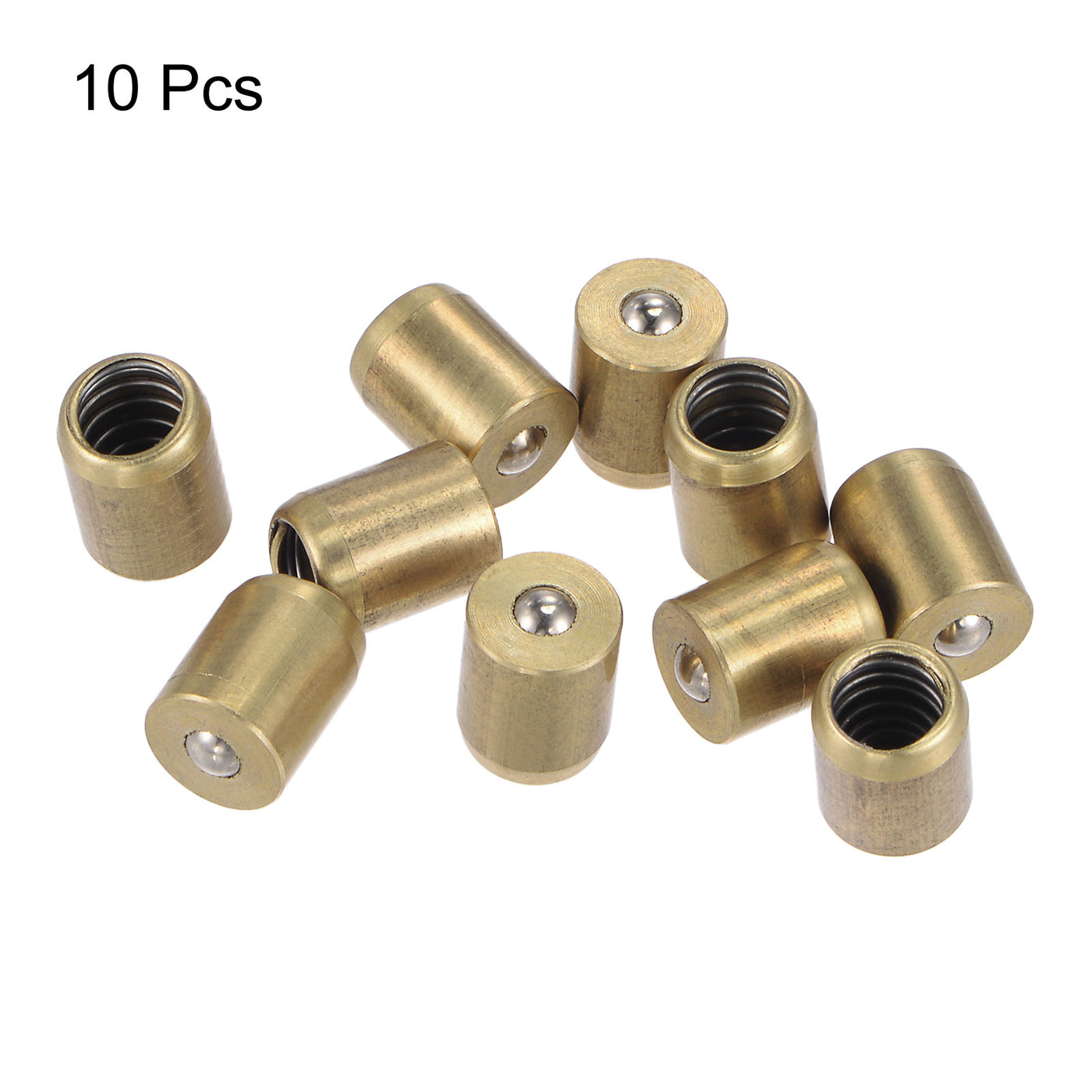 Harfington Brass Push Button Grease Oil Cup 8x10mm Ball Oiler for Lubrication System 10Pcs