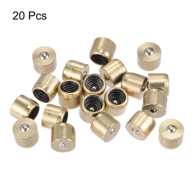 Harfington Brass Push Button Grease Oil Cup 10x8mm Ball Oiler for Lubrication System 20Pcs