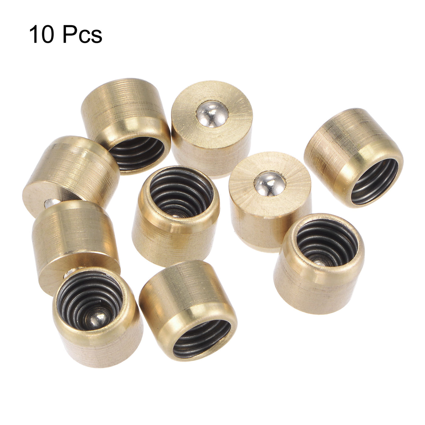 Harfington Brass Push Button Grease Oil Cup 10x8mm Ball Oiler for Lubrication System 10Pcs