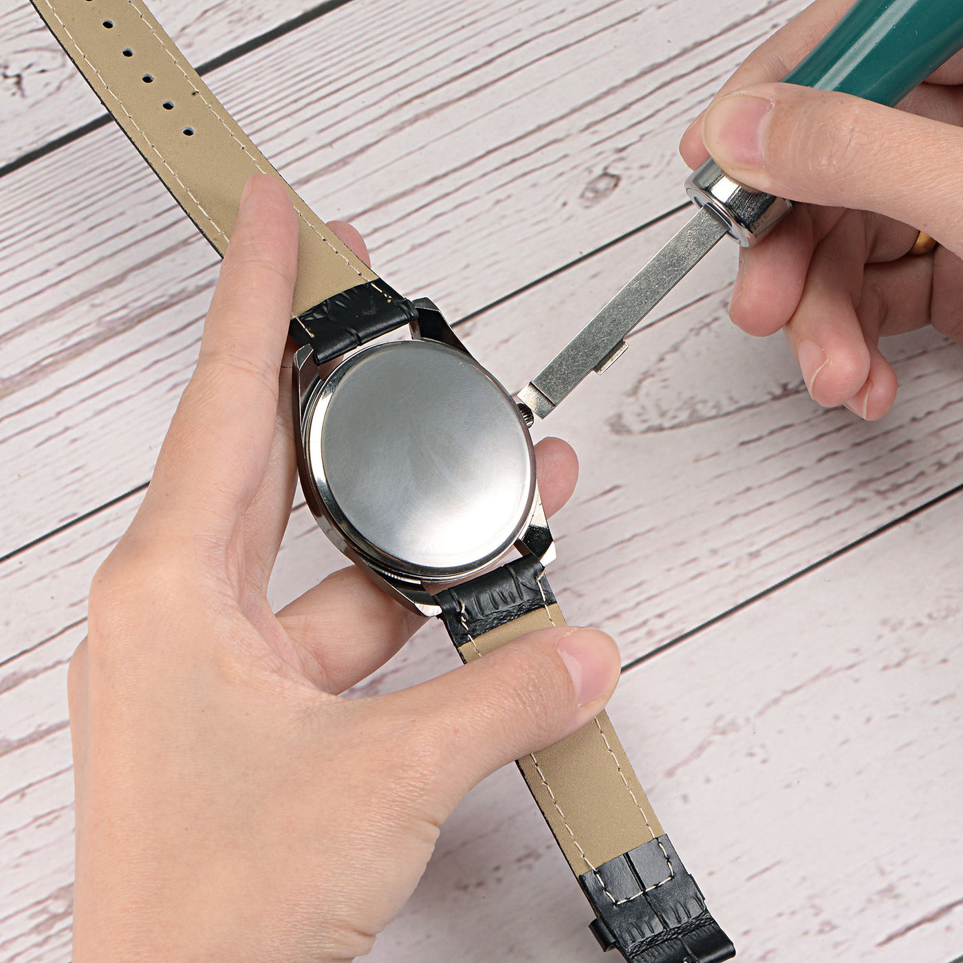 Harfington Watch Back Case Remover Tool, 6mm,7mm Width Pry Bar Aluminum Handle, Green