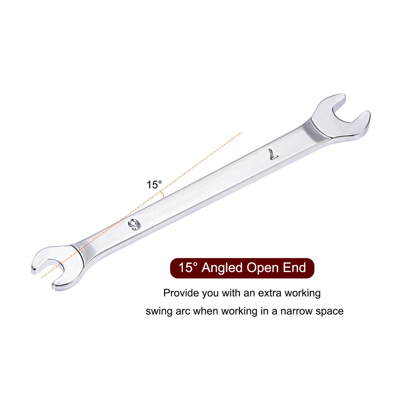 Harfington Thin Open End Wrench, Metric Chrome Plated High Carbon Steel