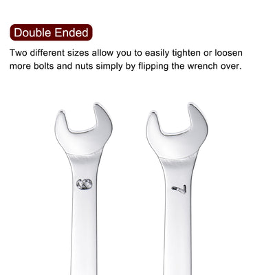 Harfington Thin Open End Wrench, Metric Chrome Plated High Carbon Steel