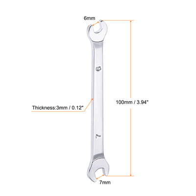 Harfington Thin Open End Wrench Metric Chrome Plated High Carbon Steel