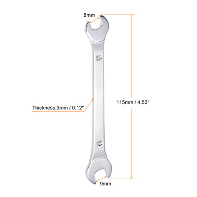 Harfington Thin Open End Wrench Metric Chrome Plated High Carbon Steel