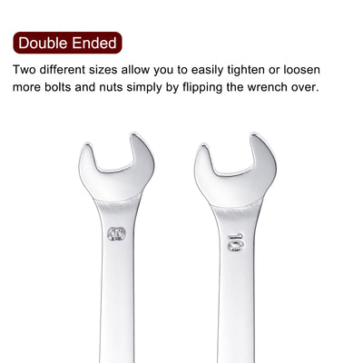 Harfington Thin Open End Wrench, Metric Chrome Plated High Carbon Steel