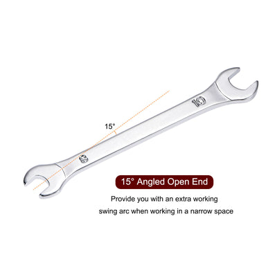 Harfington Thin Open End Wrench Metric Chrome Plated High Carbon Steel