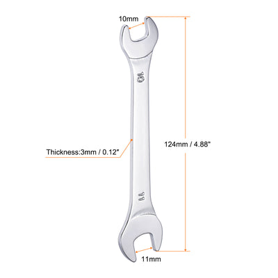 Harfington Thin Open End Wrench Metric Chrome Plated High Carbon Steel