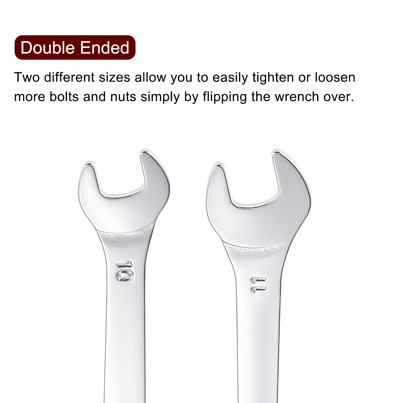 Harfington Thin Open End Wrench Metric Chrome Plated High Carbon Steel