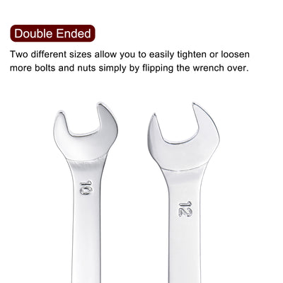 Harfington Thin Open End Wrench, Metric Chrome Plated High Carbon Steel