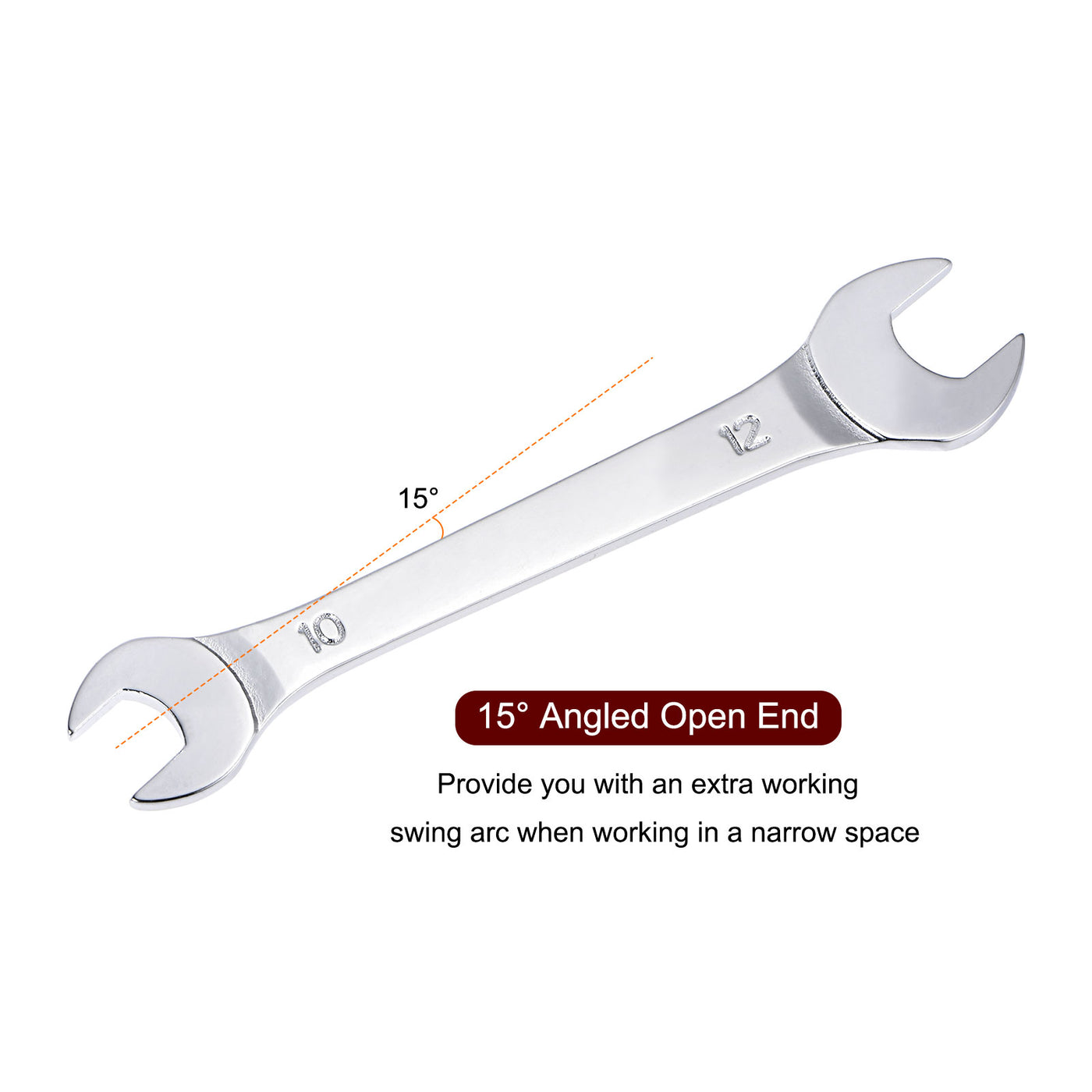 Harfington Thin Open End Wrench Metric Chrome Plated High Carbon Steel