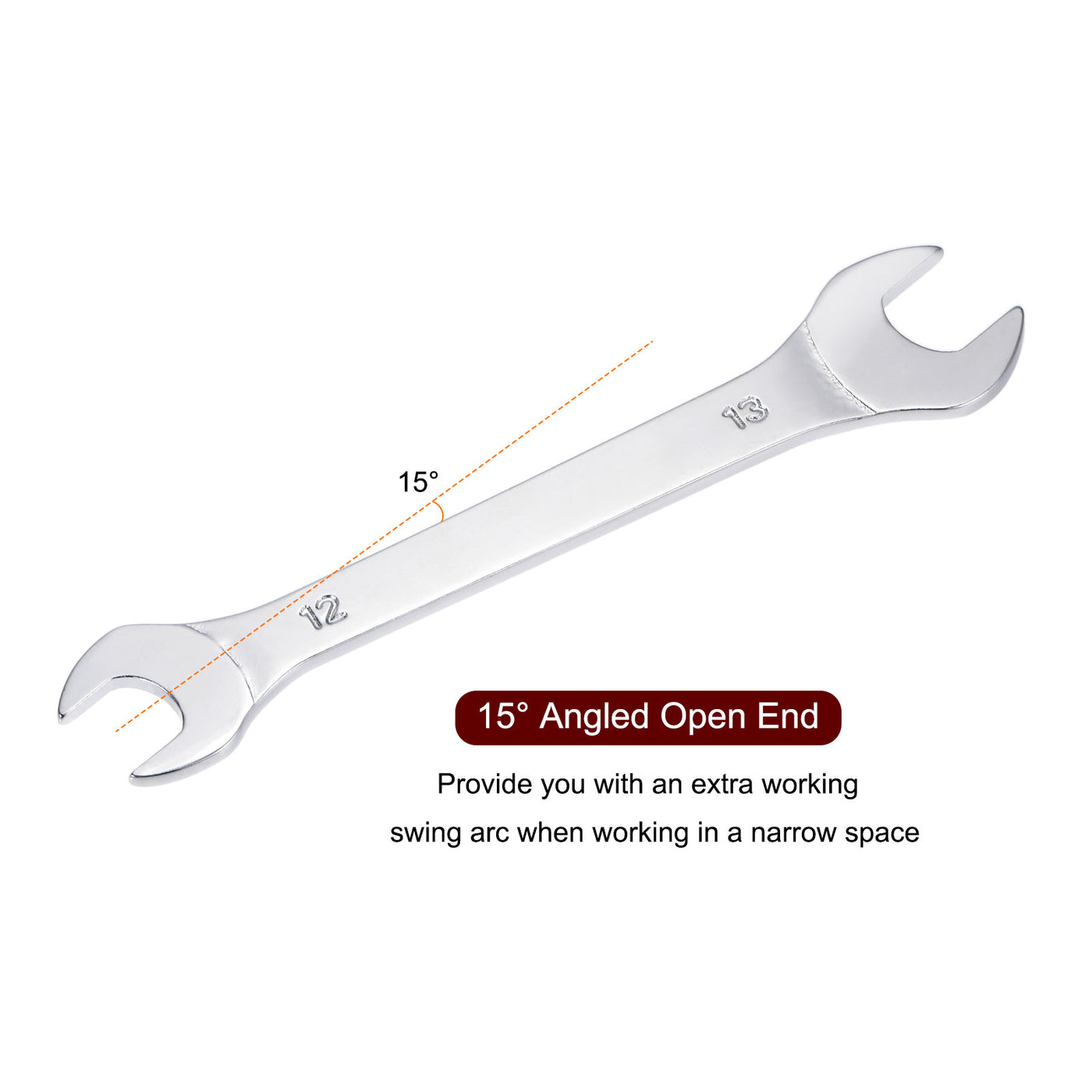 Harfington Thin Open End Wrench Metric Chrome Plated High Carbon Steel