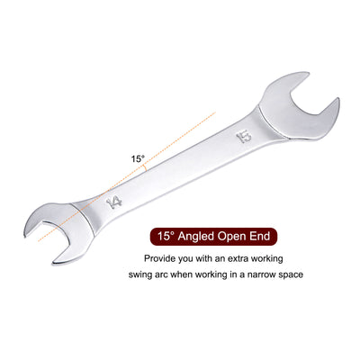 Harfington Thin Open End Wrench Metric Chrome Plated High Carbon Steel