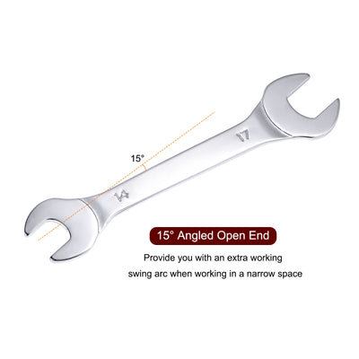 Harfington Thin Open End Wrench, Metric Chrome Plated High Carbon Steel