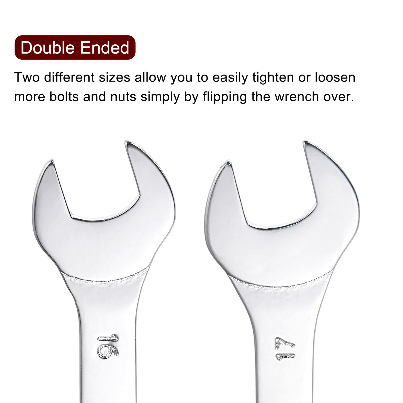 Harfington Thin Open End Wrench Metric Chrome Plated High Carbon Steel