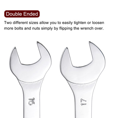 Harfington Thin Open End Wrench Metric Chrome Plated High Carbon Steel