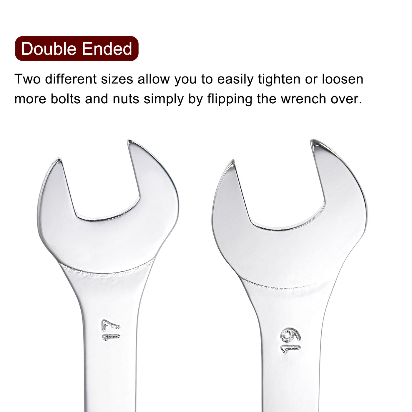 Harfington Thin Open End Wrench, Metric Chrome Plated High Carbon Steel