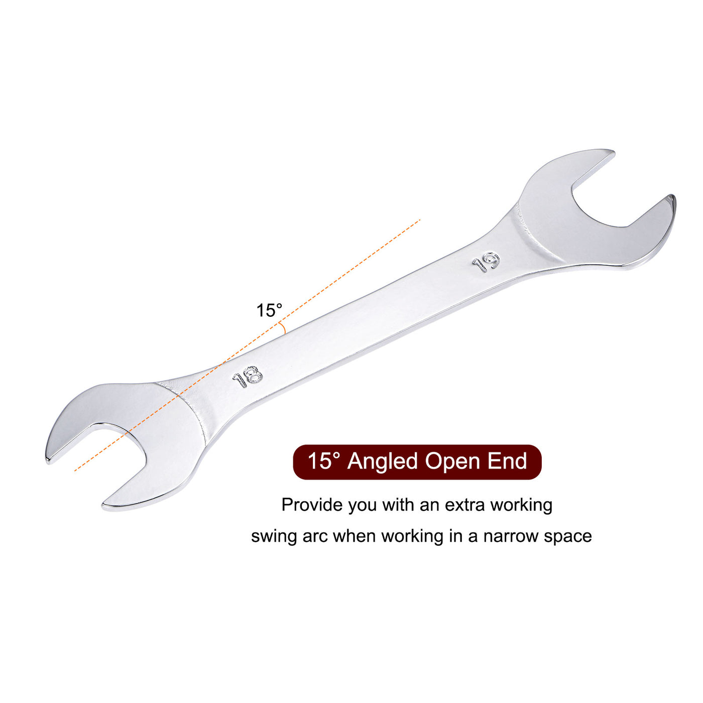 Harfington Thin Open End Wrench Metric Chrome Plated High Carbon Steel