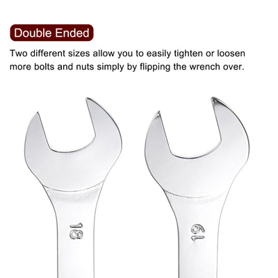 Harfington Thin Open End Wrench Metric Chrome Plated High Carbon Steel