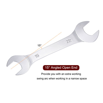 Harfington Thin Open End Wrench, Metric Chrome Plated High Carbon Steel