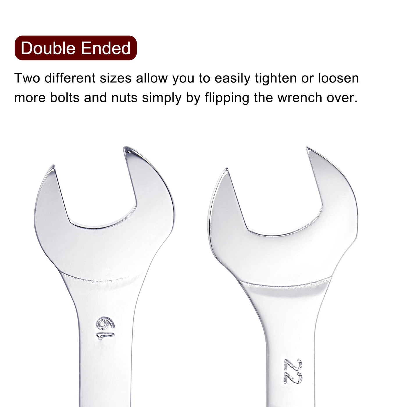 Harfington Thin Open End Wrench Metric Chrome Plated High Carbon Steel