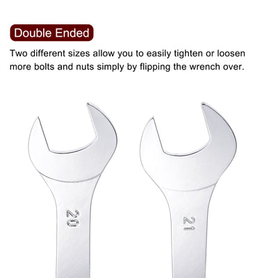 Harfington Thin Open End Wrench, Metric Chrome Plated High Carbon Steel