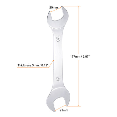 Harfington Thin Open End Wrench Metric Chrome Plated High Carbon Steel