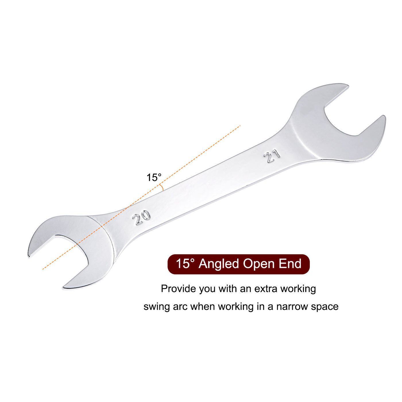 Harfington Thin Open End Wrench Metric Chrome Plated High Carbon Steel