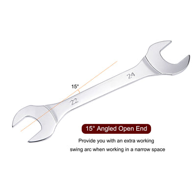 Harfington Thin Open End Wrench Metric Chrome Plated High Carbon Steel