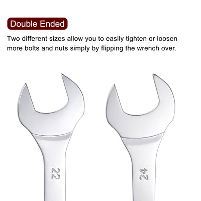 Harfington Thin Open End Wrench Metric Chrome Plated High Carbon Steel