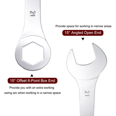 Harfington Thin 6-Point Combination Wrench, Metric High Carbon Steel