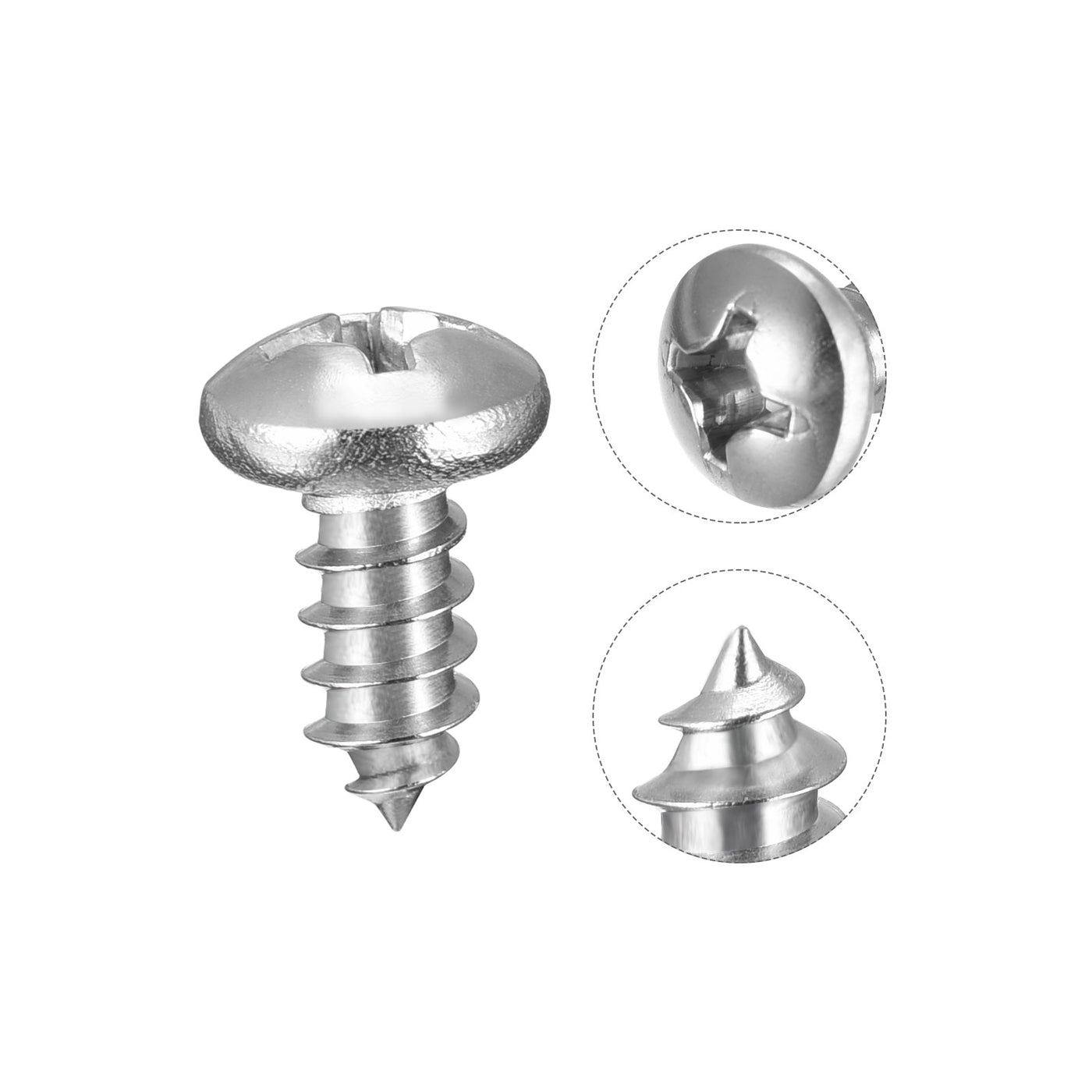 Harfington Screws Phillips Self Tapping Screw, 304 Stainless Steel