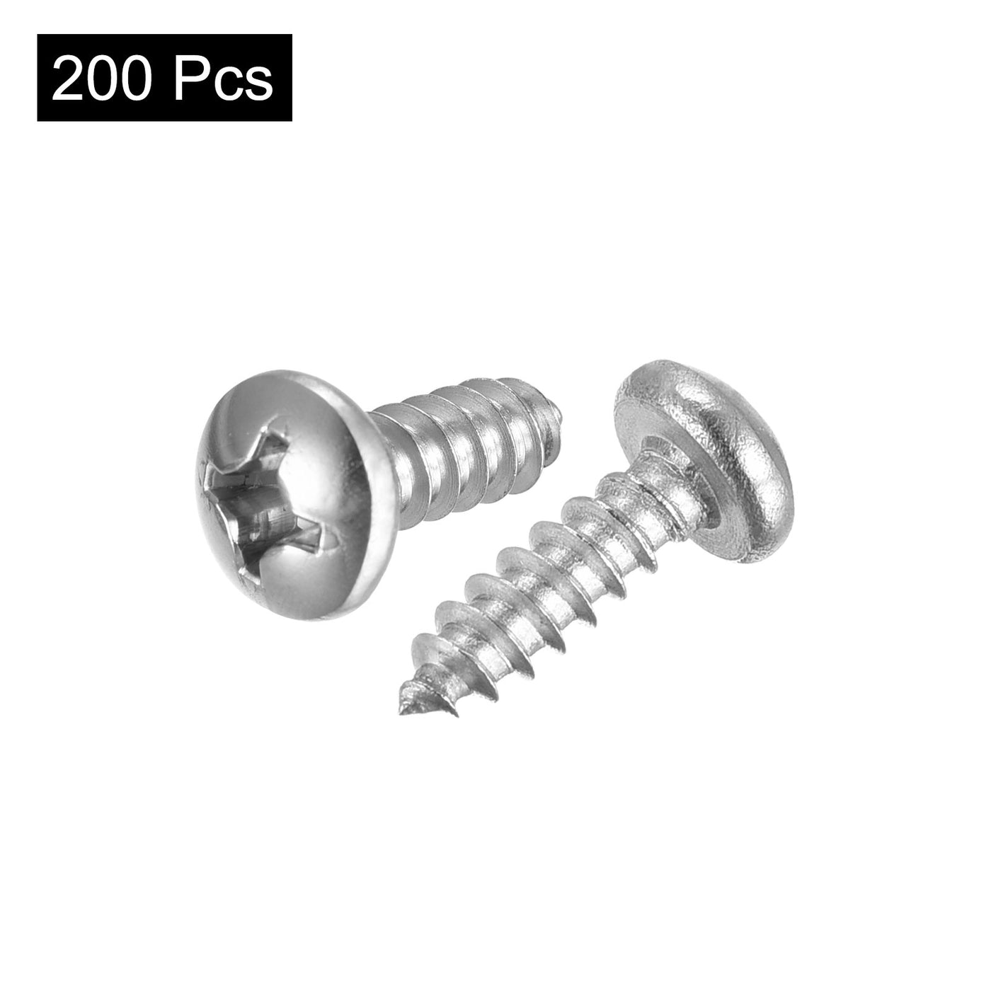 Harfington Screws Phillips Self Tapping Screw, 304 Stainless Steel