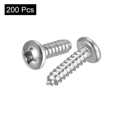 Harfington Screws Phillips Self Tapping Screw, 304 Stainless Steel